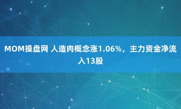 MOM操盘网 人造肉概念涨1.06%，主力资金净流入13股